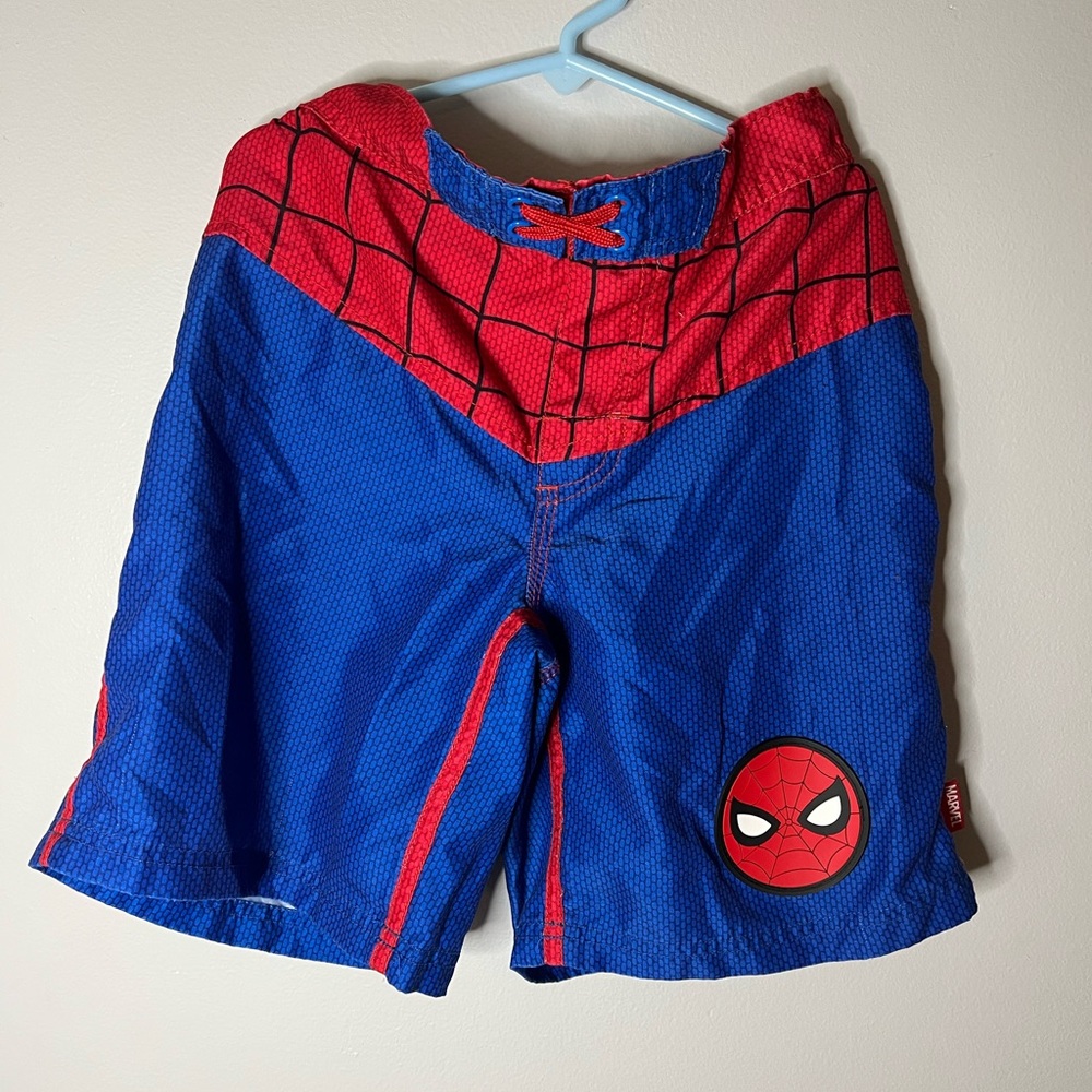 Disney SpiderMan bathing suit along with rash guard swim shirt